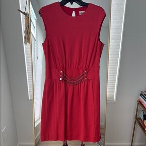 VGUC Milly Elegant Chain-Detail Sheath Dress